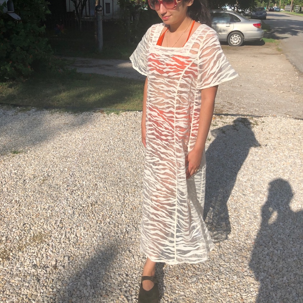Sheer urban outfitters zebra dress